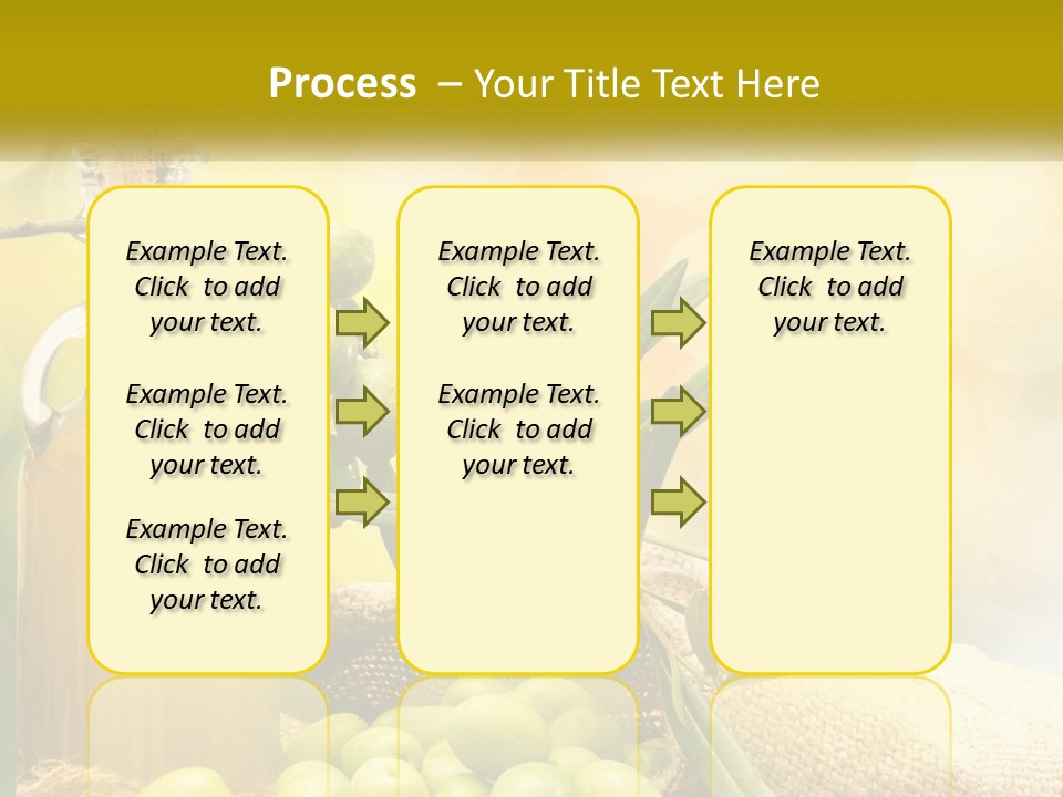 A Bottle Of Olive Oil Next To A Bunch Of Green Olives PowerPoint Template