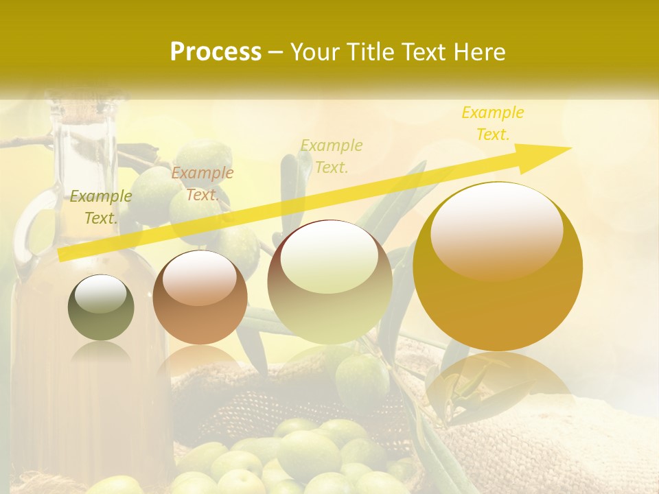 A Bottle Of Olive Oil Next To A Bunch Of Green Olives PowerPoint Template