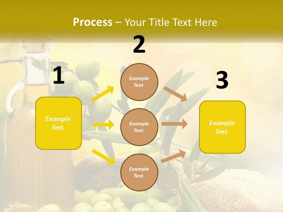 A Bottle Of Olive Oil Next To A Bunch Of Green Olives PowerPoint Template