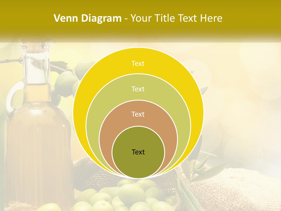 A Bottle Of Olive Oil Next To A Bunch Of Green Olives PowerPoint Template