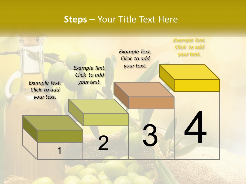 A Bottle Of Olive Oil Next To A Bunch Of Green Olives PowerPoint Template