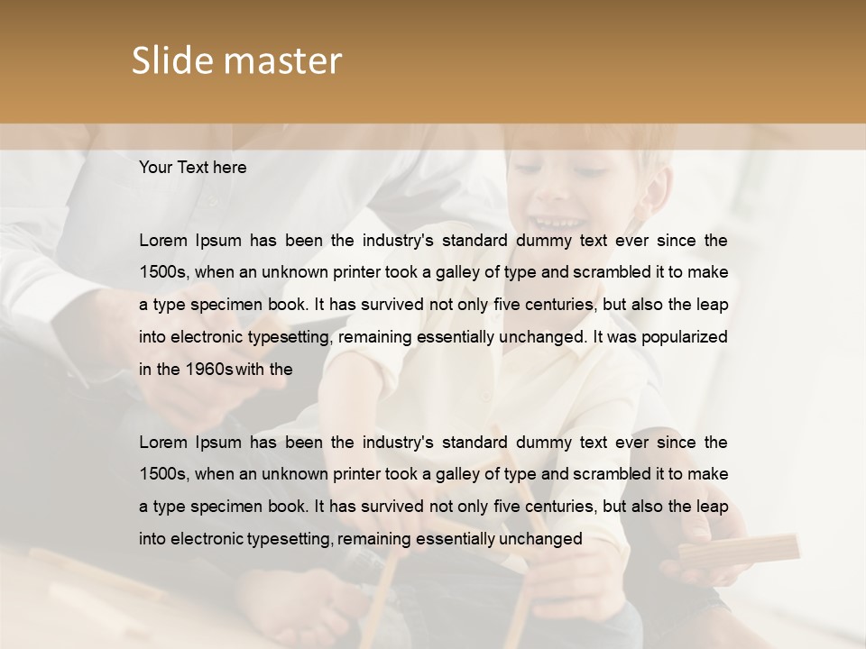 A Man Sitting On The Floor With A Child PowerPoint Template