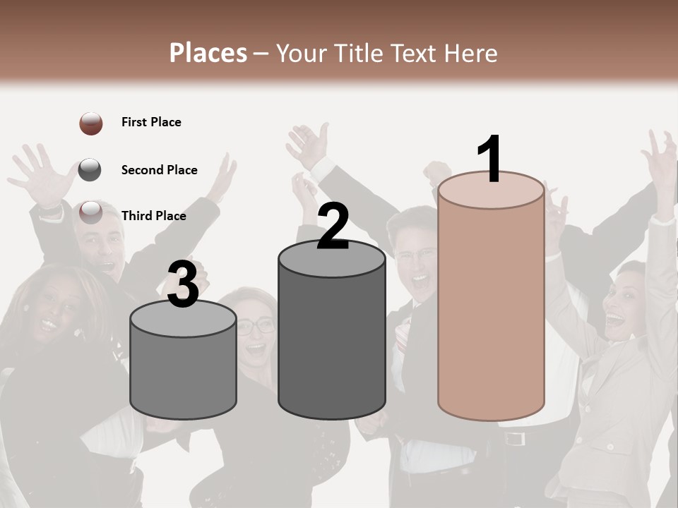 A Group Of People With Their Hands Up In The Air PowerPoint Template