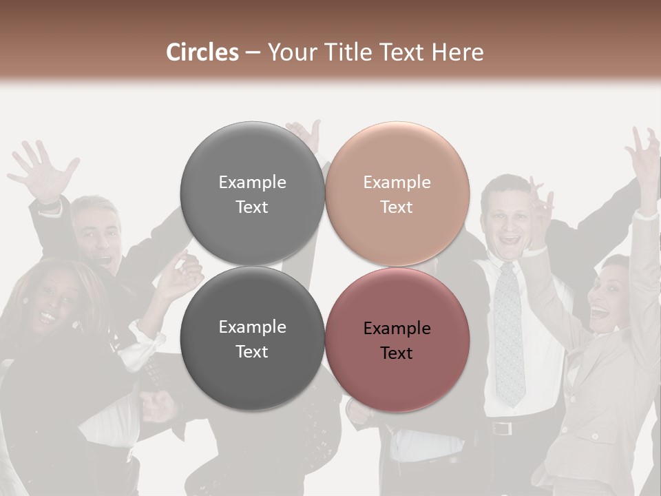 A Group Of People With Their Hands Up In The Air PowerPoint Template