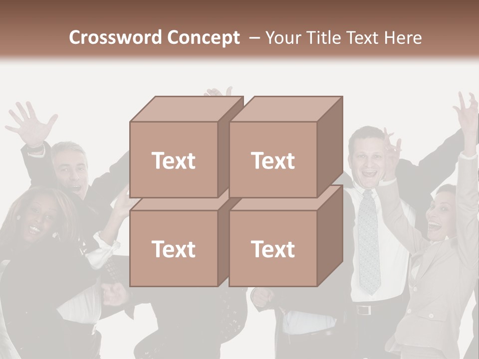 A Group Of People With Their Hands Up In The Air PowerPoint Template