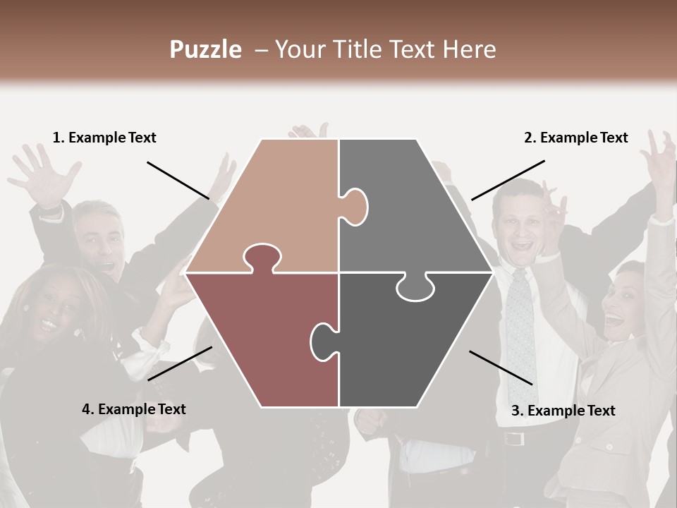 A Group Of People With Their Hands Up In The Air PowerPoint Template