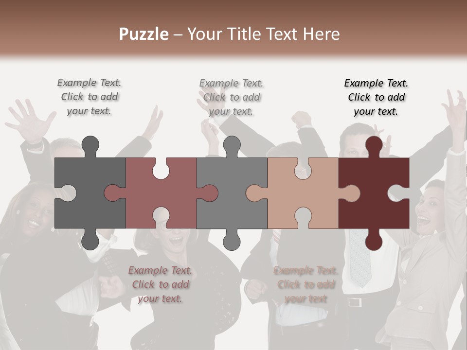 A Group Of People With Their Hands Up In The Air PowerPoint Template