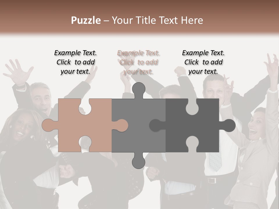 A Group Of People With Their Hands Up In The Air PowerPoint Template