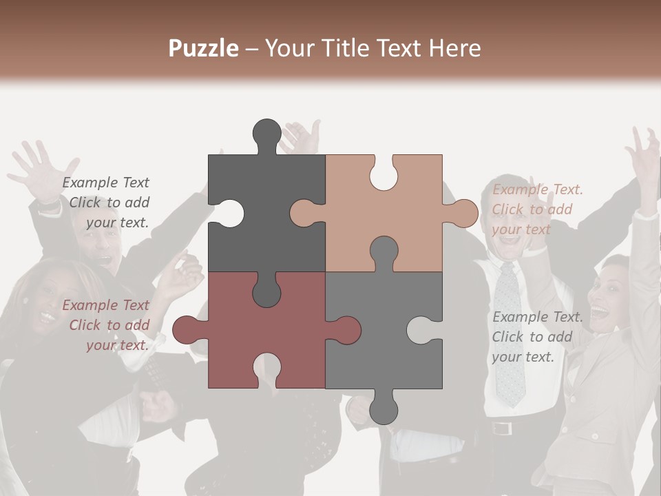 A Group Of People With Their Hands Up In The Air PowerPoint Template