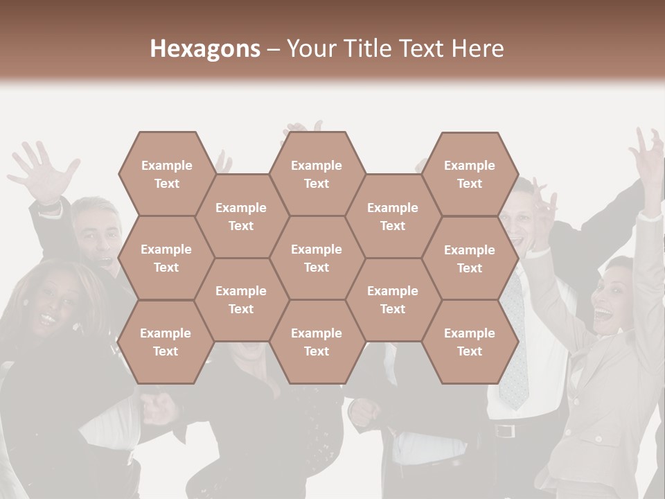 A Group Of People With Their Hands Up In The Air PowerPoint Template