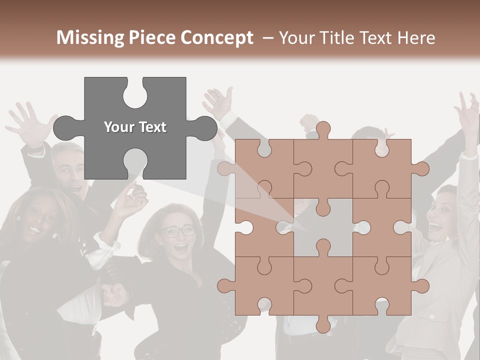 A Group Of People With Their Hands Up In The Air PowerPoint Template