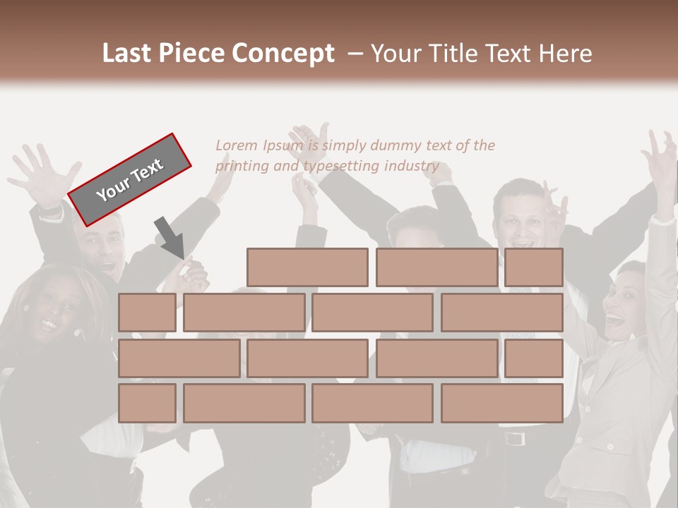 A Group Of People With Their Hands Up In The Air PowerPoint Template