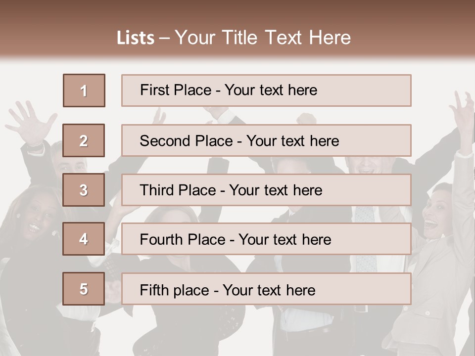 A Group Of People With Their Hands Up In The Air PowerPoint Template