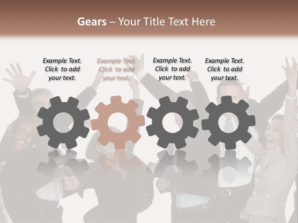 A Group Of People With Their Hands Up In The Air PowerPoint Template