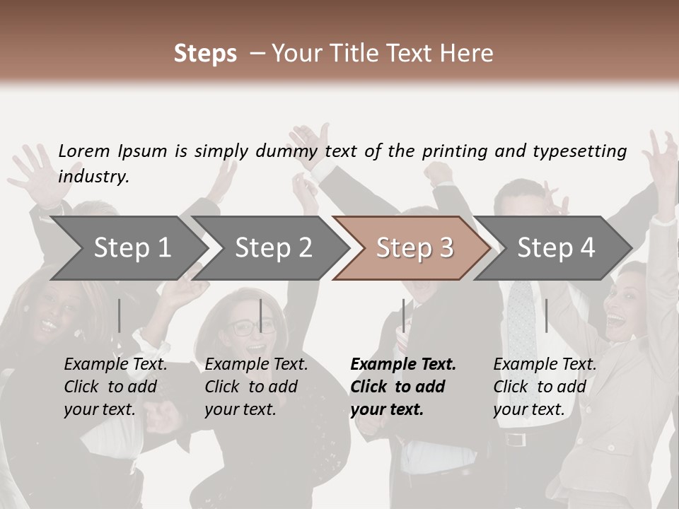 A Group Of People With Their Hands Up In The Air PowerPoint Template