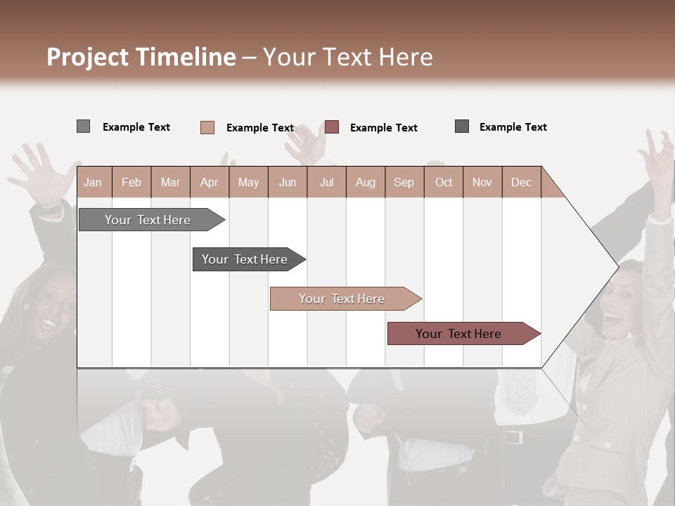 A Group Of People With Their Hands Up In The Air PowerPoint Template