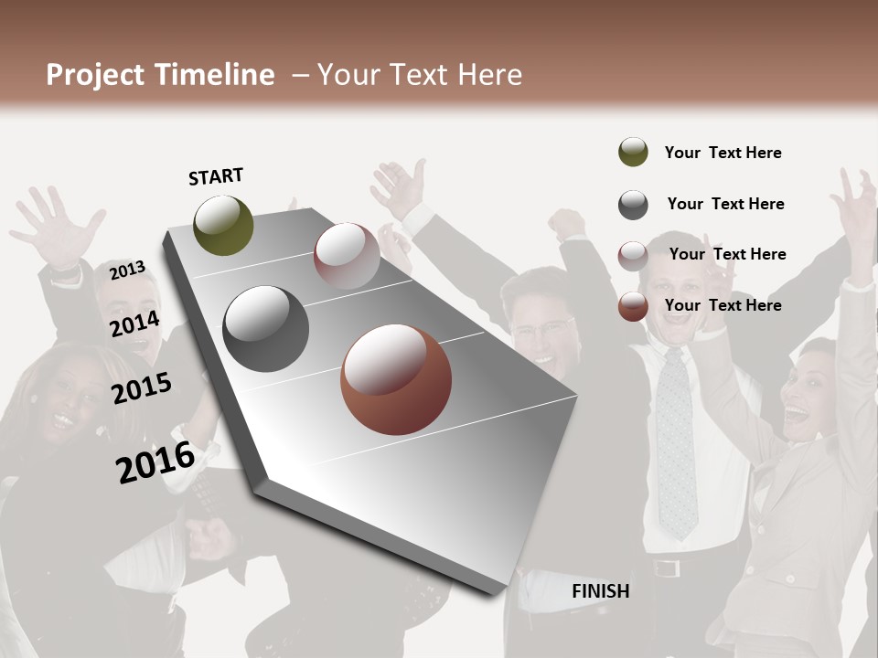 A Group Of People With Their Hands Up In The Air PowerPoint Template