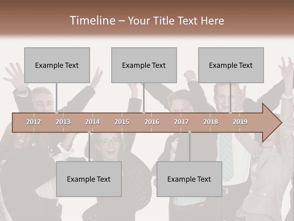A Group Of People With Their Hands Up In The Air PowerPoint Template