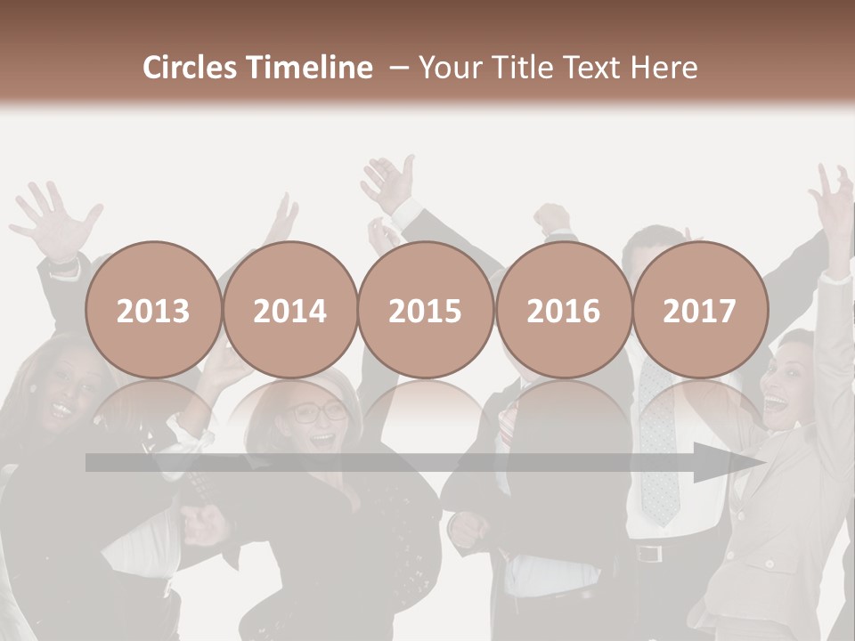 A Group Of People With Their Hands Up In The Air PowerPoint Template