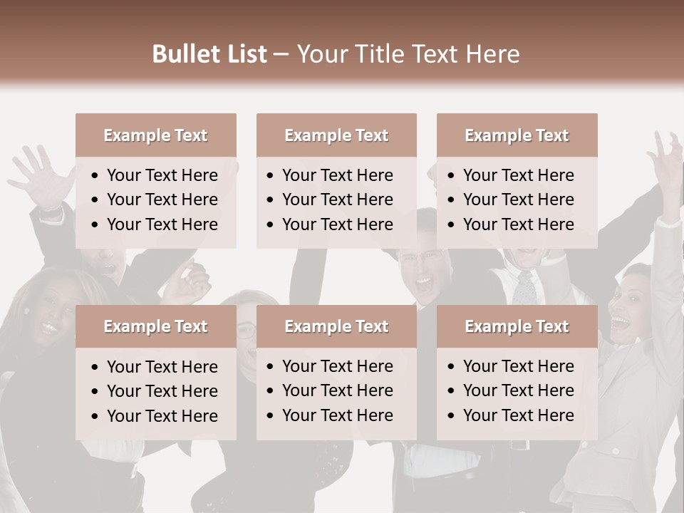 A Group Of People With Their Hands Up In The Air PowerPoint Template