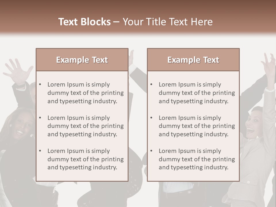 A Group Of People With Their Hands Up In The Air PowerPoint Template
