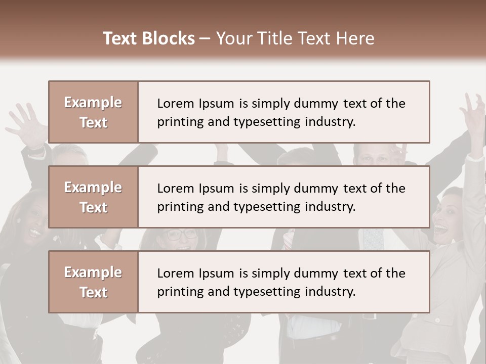 A Group Of People With Their Hands Up In The Air PowerPoint Template