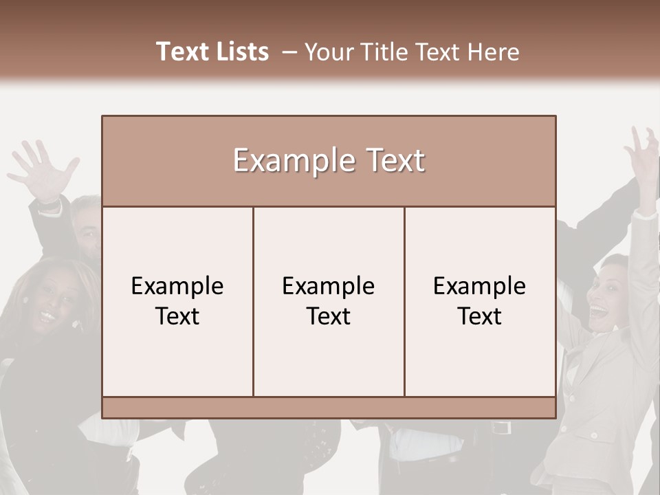 A Group Of People With Their Hands Up In The Air PowerPoint Template