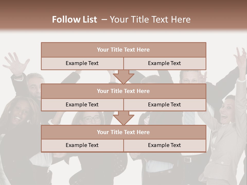 A Group Of People With Their Hands Up In The Air PowerPoint Template