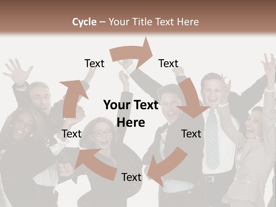 A Group Of People With Their Hands Up In The Air PowerPoint Template