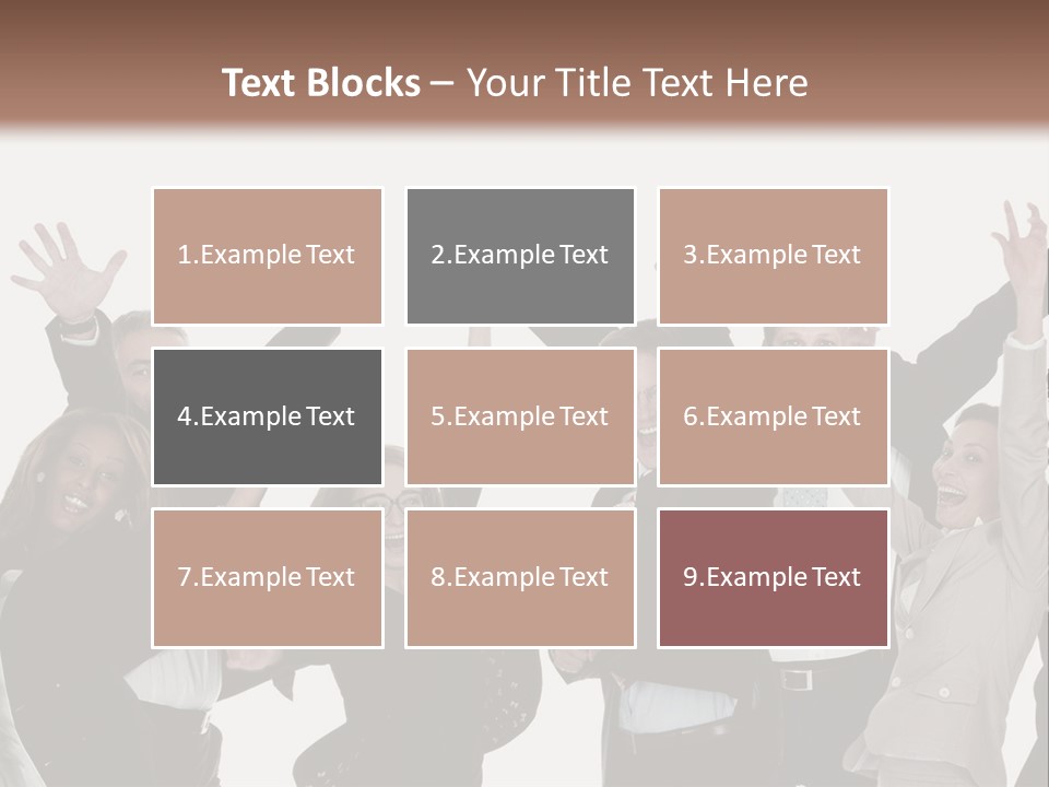 A Group Of People With Their Hands Up In The Air PowerPoint Template