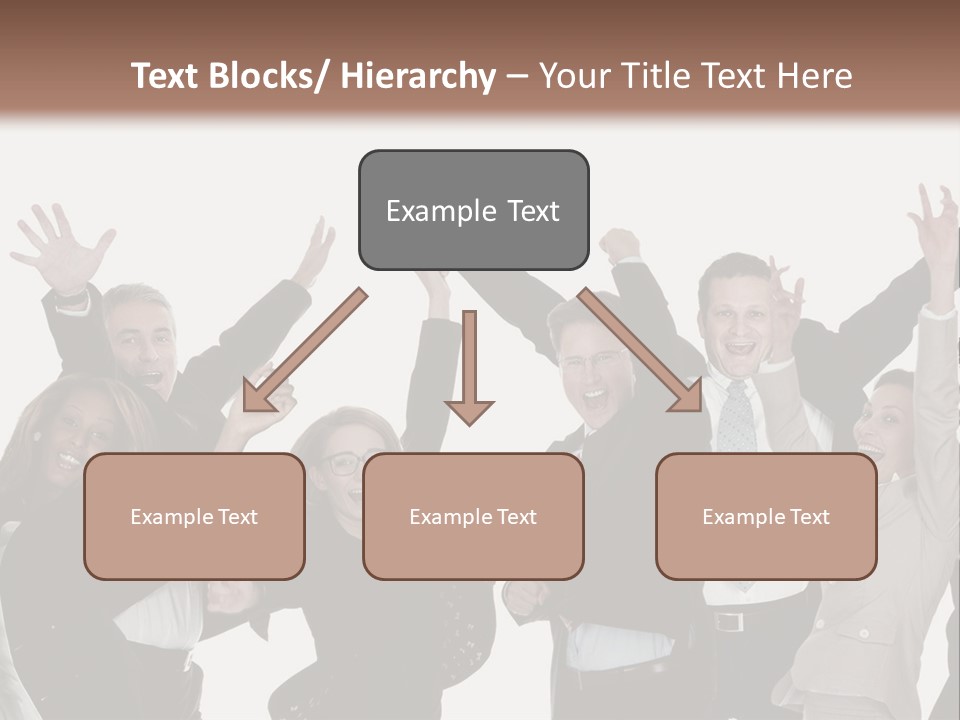 A Group Of People With Their Hands Up In The Air PowerPoint Template