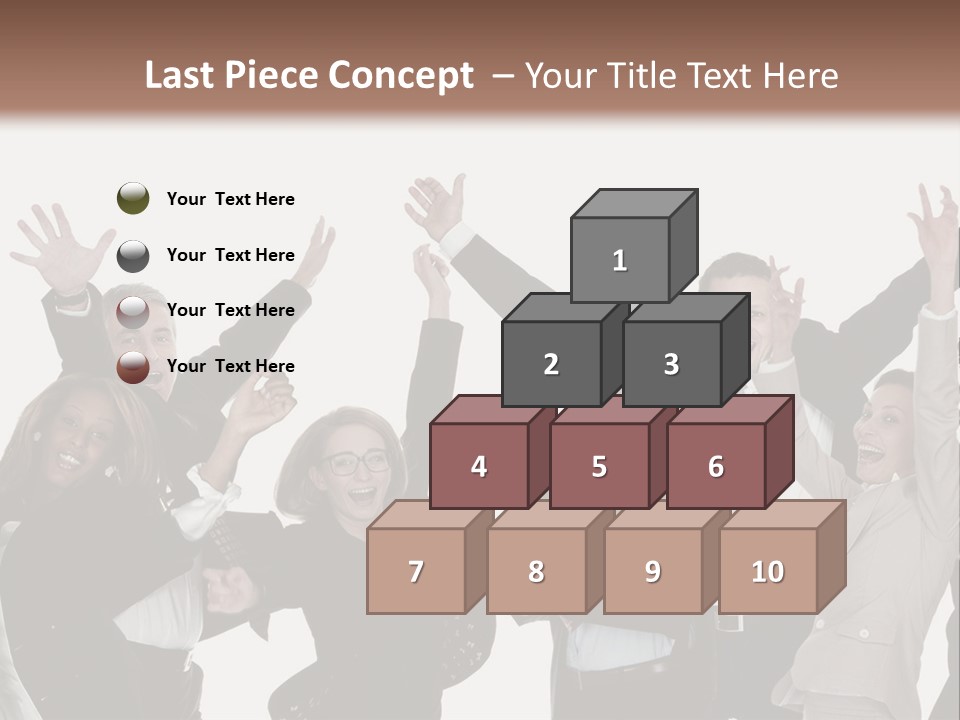 A Group Of People With Their Hands Up In The Air PowerPoint Template