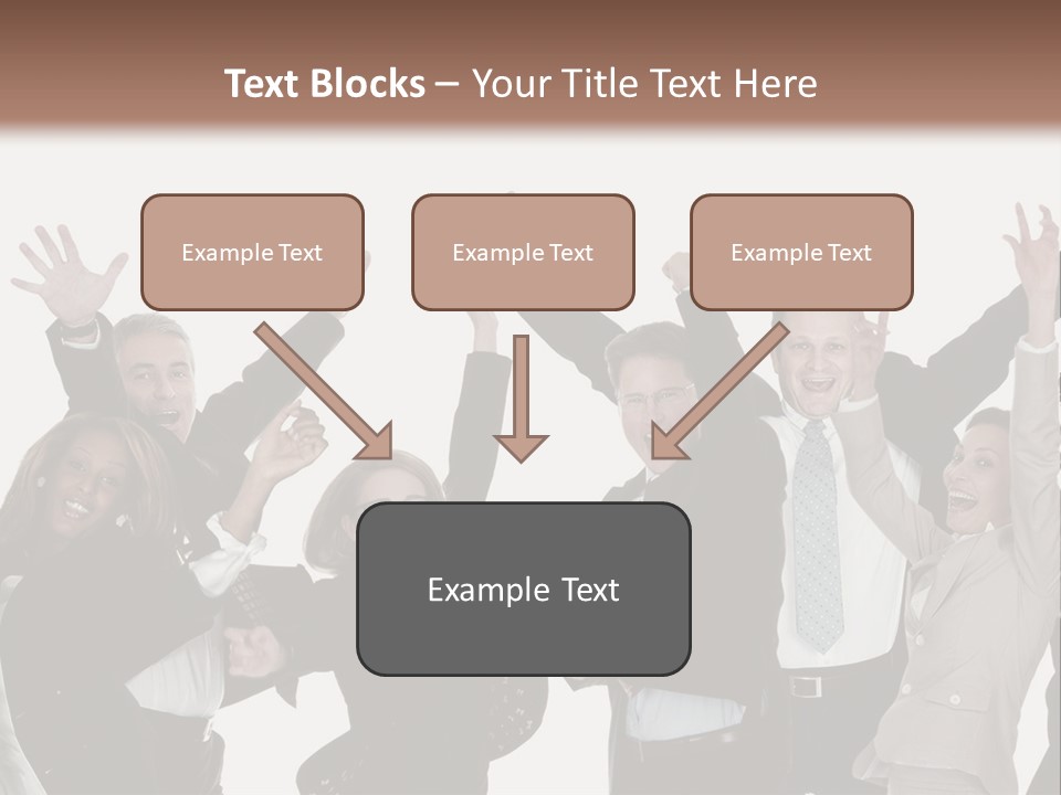 A Group Of People With Their Hands Up In The Air PowerPoint Template
