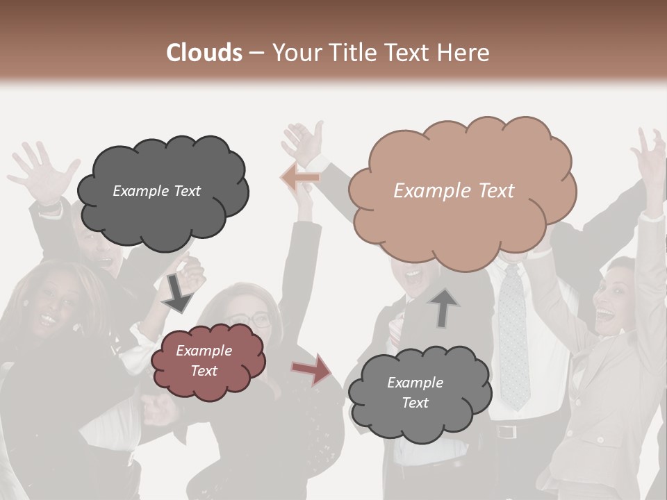 A Group Of People With Their Hands Up In The Air PowerPoint Template