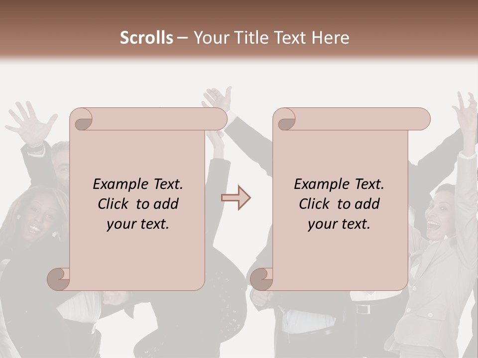 A Group Of People With Their Hands Up In The Air PowerPoint Template