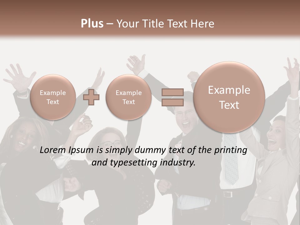 A Group Of People With Their Hands Up In The Air PowerPoint Template