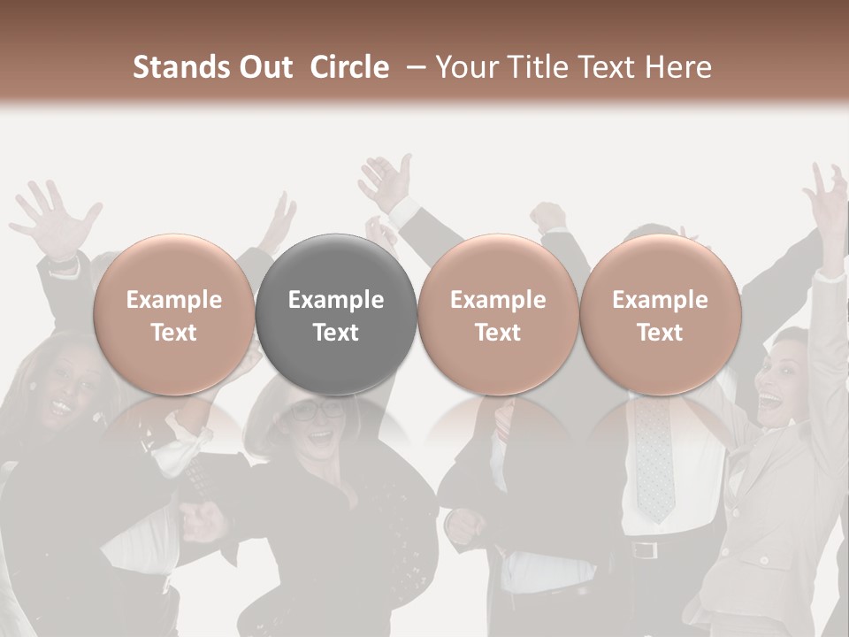 A Group Of People With Their Hands Up In The Air PowerPoint Template