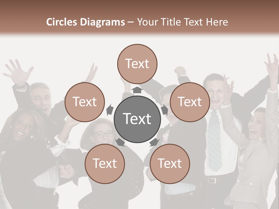 A Group Of People With Their Hands Up In The Air PowerPoint Template