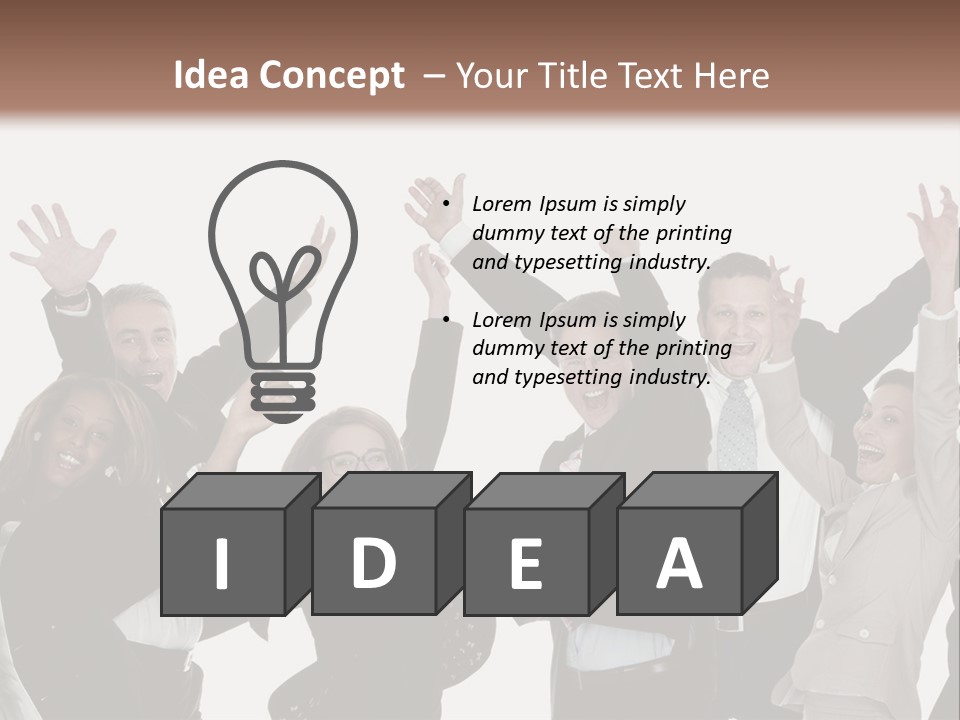 A Group Of People With Their Hands Up In The Air PowerPoint Template