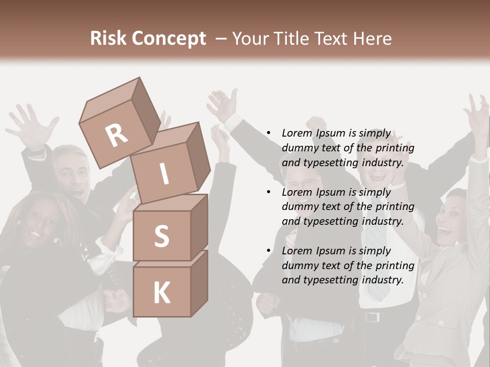 A Group Of People With Their Hands Up In The Air PowerPoint Template