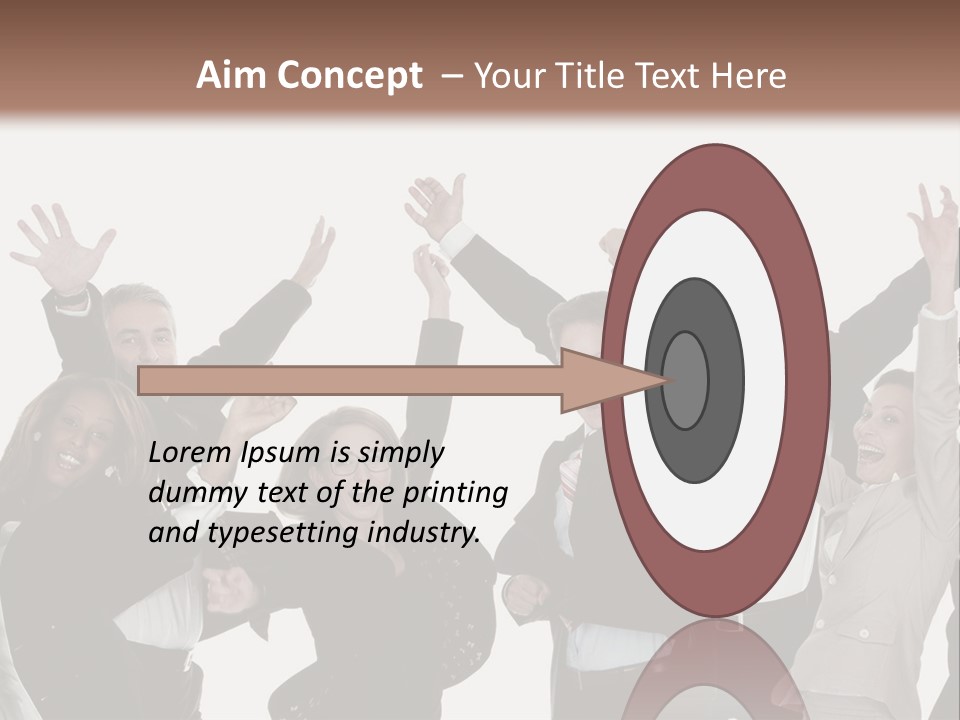 A Group Of People With Their Hands Up In The Air PowerPoint Template