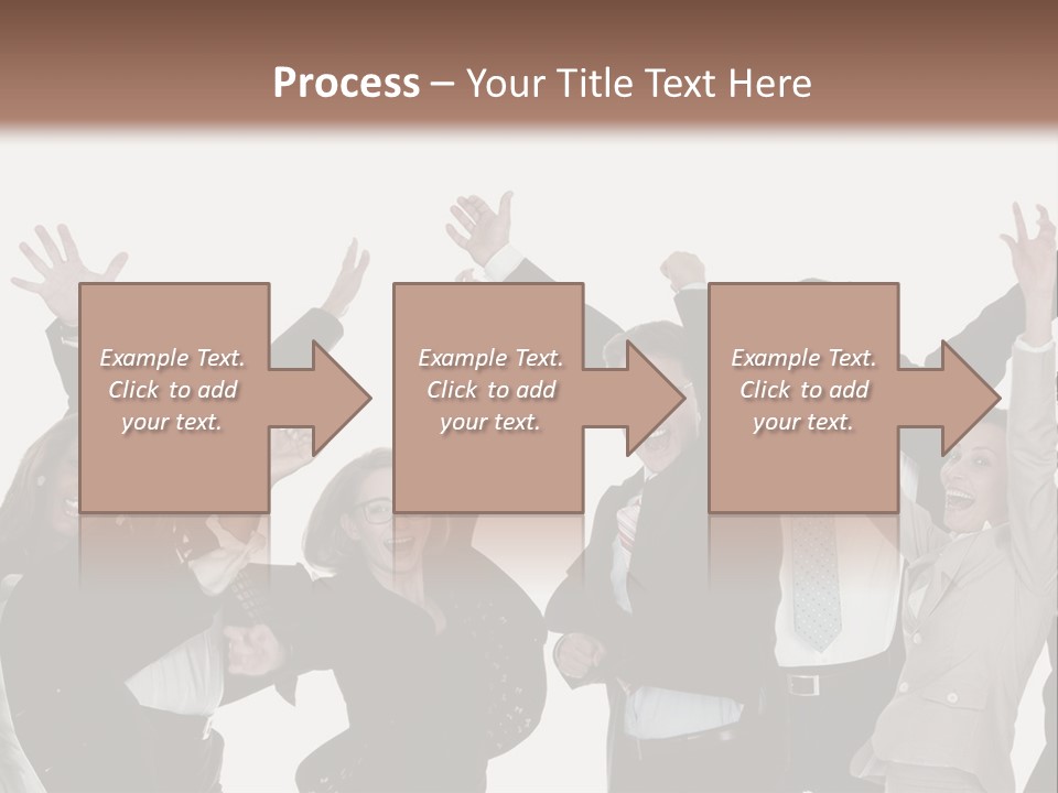 A Group Of People With Their Hands Up In The Air PowerPoint Template