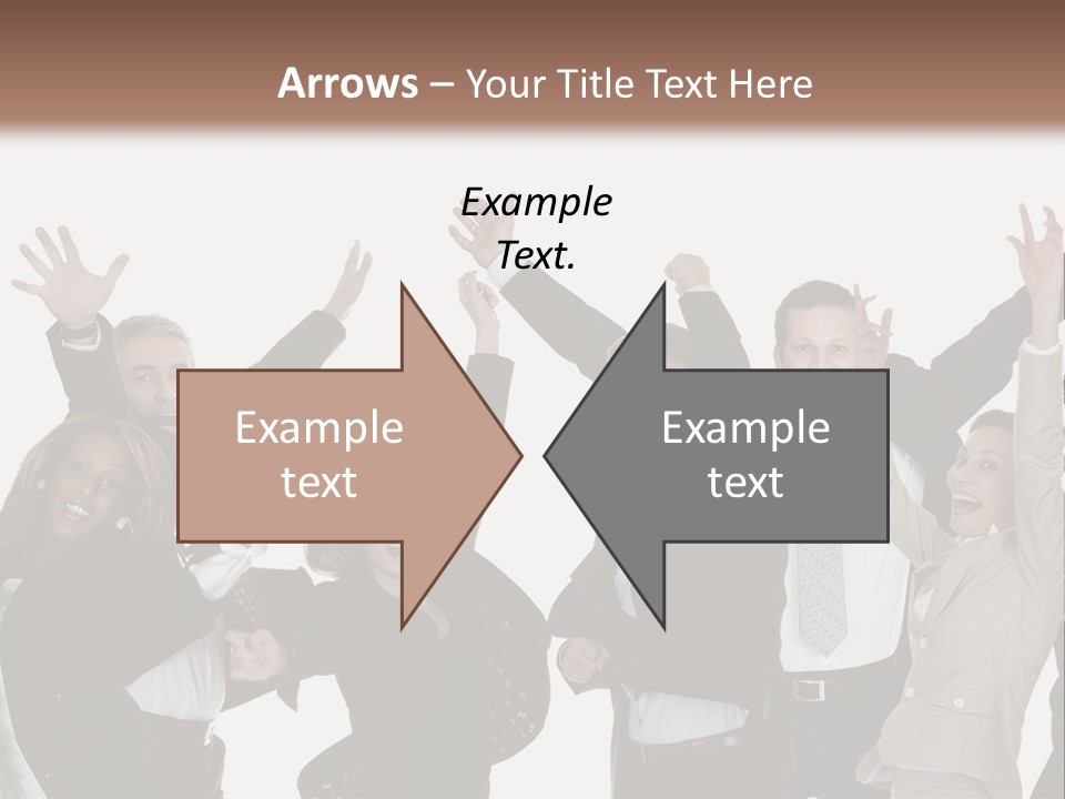 A Group Of People With Their Hands Up In The Air PowerPoint Template