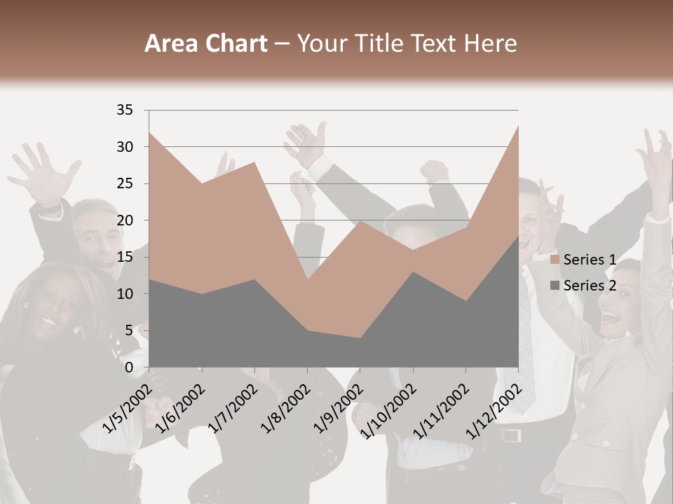 A Group Of People With Their Hands Up In The Air PowerPoint Template