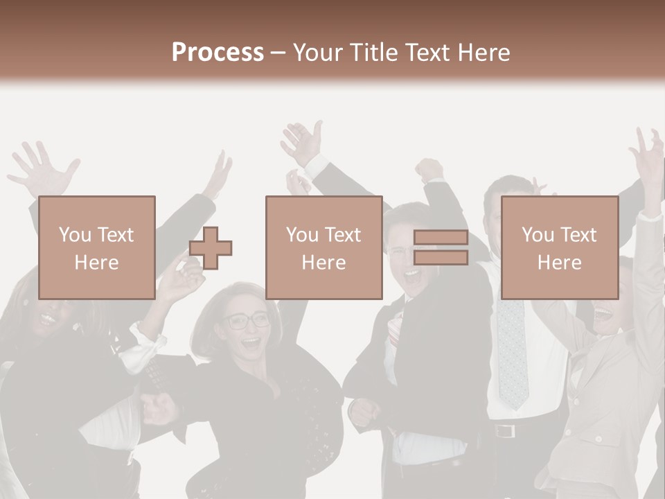A Group Of People With Their Hands Up In The Air PowerPoint Template