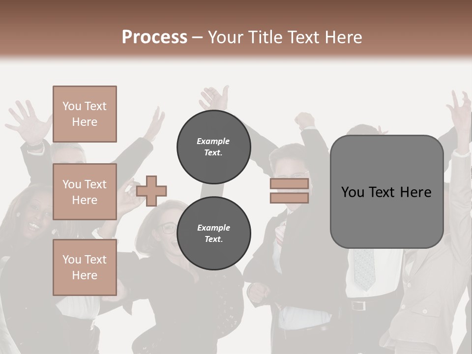 A Group Of People With Their Hands Up In The Air PowerPoint Template