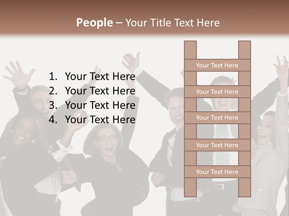 A Group Of People With Their Hands Up In The Air PowerPoint Template