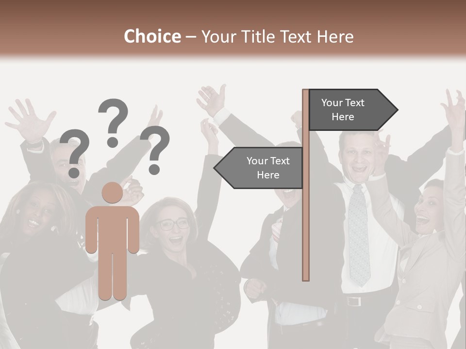 A Group Of People With Their Hands Up In The Air PowerPoint Template