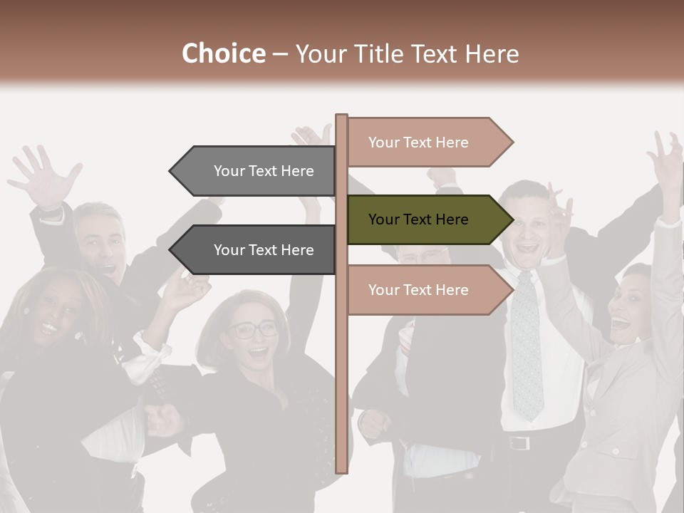 A Group Of People With Their Hands Up In The Air PowerPoint Template