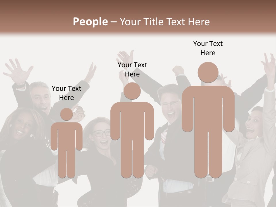 A Group Of People With Their Hands Up In The Air PowerPoint Template